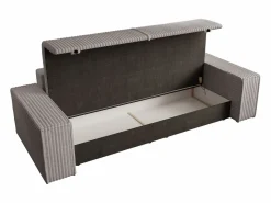 New Vente-unique Sofá cama de 4 plazas convertible de pana anchas color AMELIA Gris claro