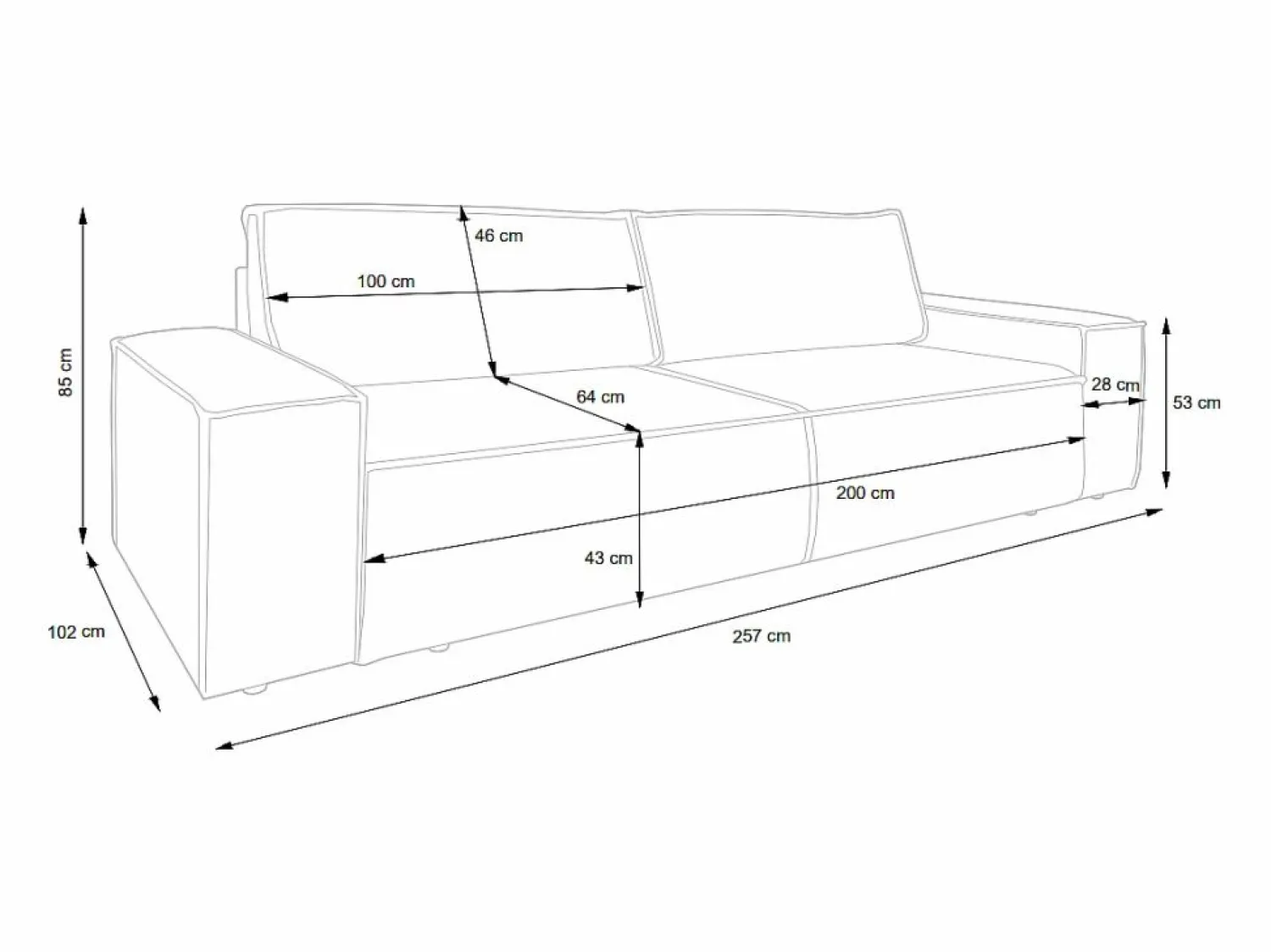 New Vente-unique Sofá cama de 4 plazas convertible de pana anchas color AMELIA Gris claro