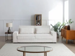 Online Vente-unique Sofá cama de 3 plazas convertible en terciopelo FINORO Beige