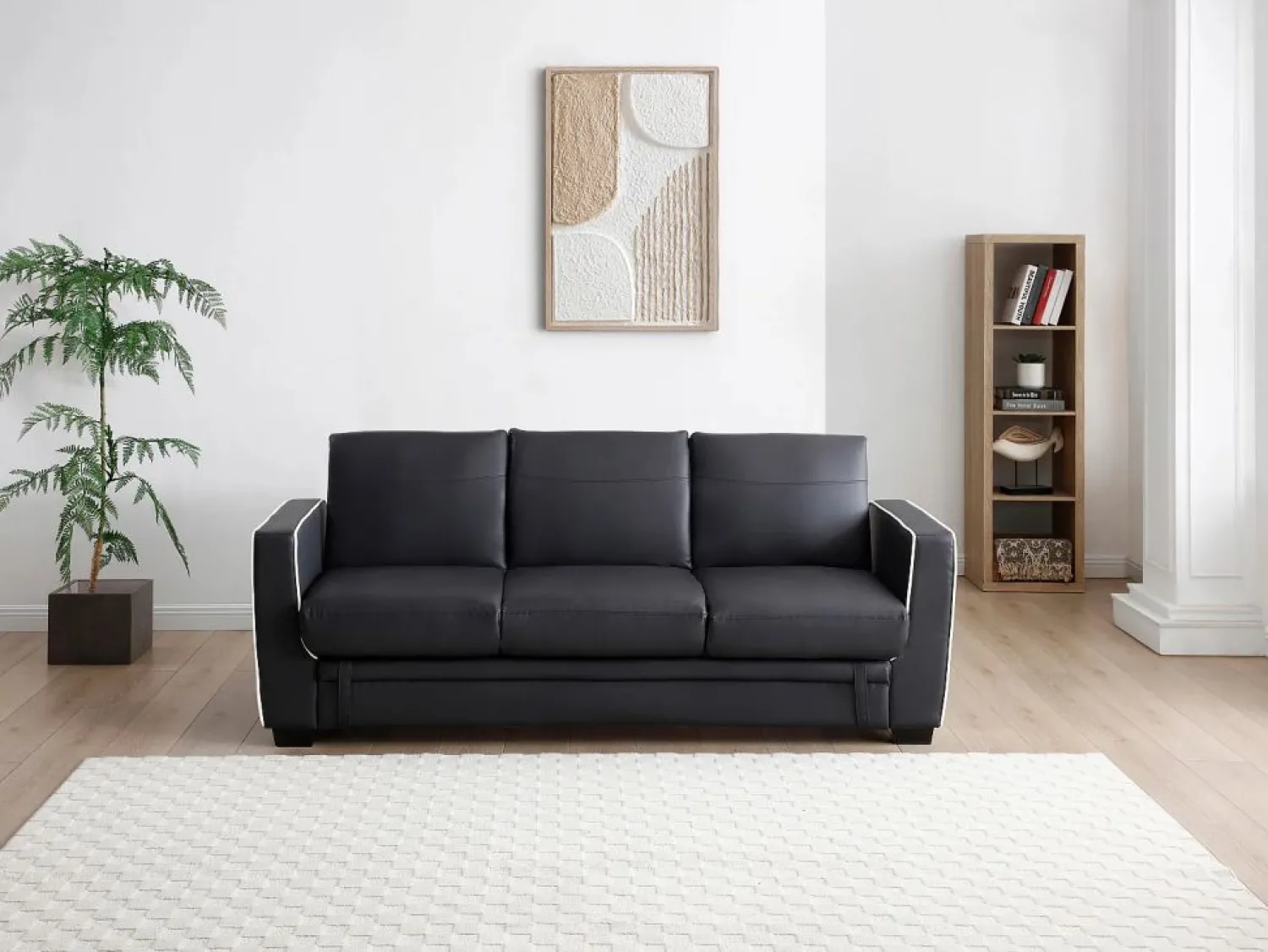 Clearance Sofá cama de 3 plazas convertible en cama NATY - Sofá - 3 Plazas|Sofás De Piel Sintética