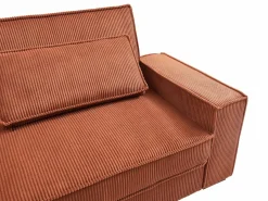 Vente-unique Sofá cama de 3 plazas convertible de terciopelo acanalado color FINORO