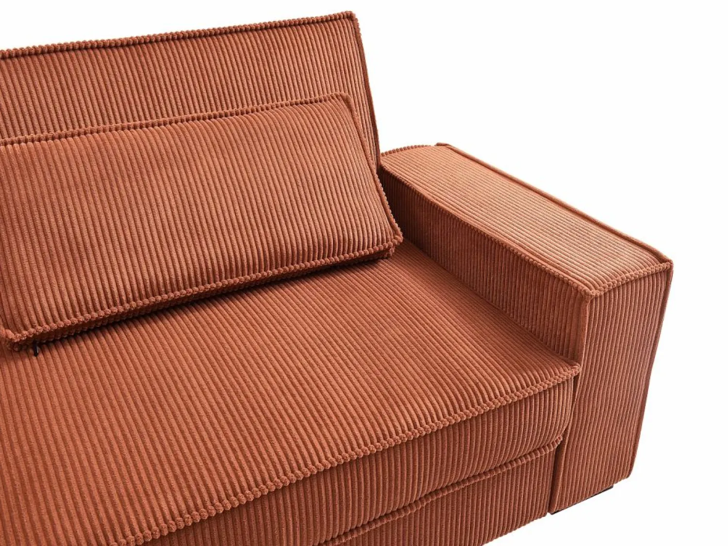 Vente-unique Sofá cama de 3 plazas convertible de terciopelo acanalado color FINORO