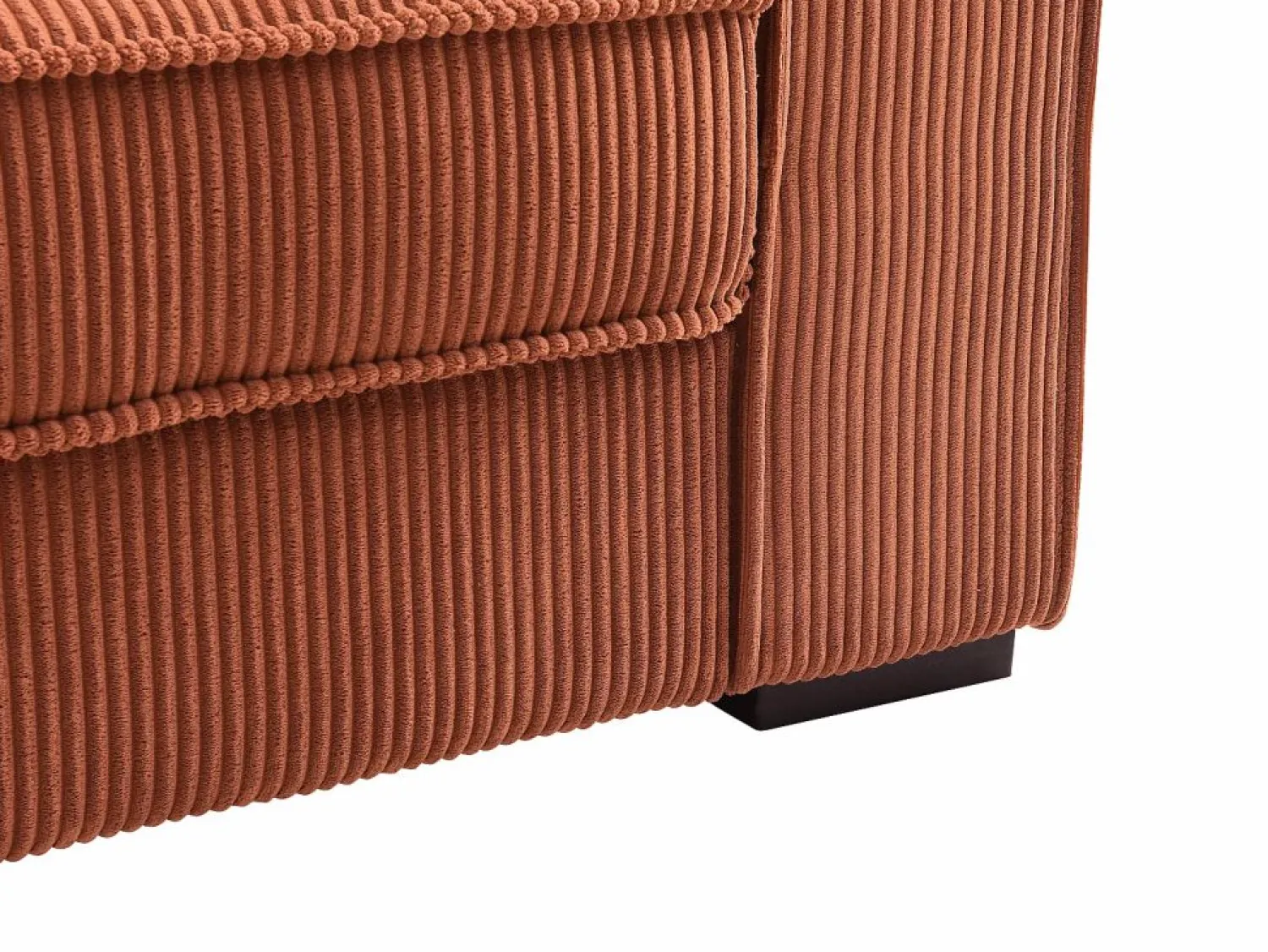 Vente-unique Sofá cama de 3 plazas convertible de terciopelo acanalado color FINORO