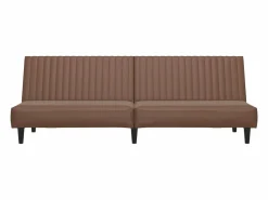 Clicnbuy Sofá cama de 2 plazas cuero sintético marrón