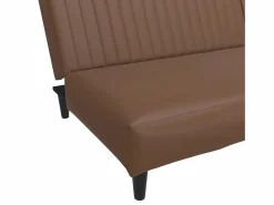 Clicnbuy Sofá cama de 2 plazas cuero sintético marrón