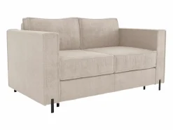 Vente-unique Sofá cama de 3 plazas de apertura rápida de tela colchón de 20 cm ELORYA