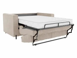 Vente-unique Sofá cama de 3 plazas de apertura rápida de tela colchón de 20 cm ELORYA