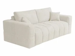 Clearance Vente-unique Sofá cama de 4 plazas de apertura rápida Tela bouclé colchón de 13 cm ISSORO Beige