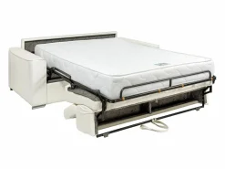 Clearance Sofá cama de 3 plazas de cuero - Cama de 140 cm - Colchón de 22 cm - VIZIR Sofás Y Sillones|Sofá De Piel
