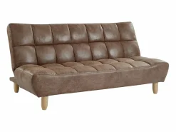 Clearance Sofá cama de 3 plazas de microfibra envejecida ESTEBAN Sofá Vintage|Sofá - 3 Plazas