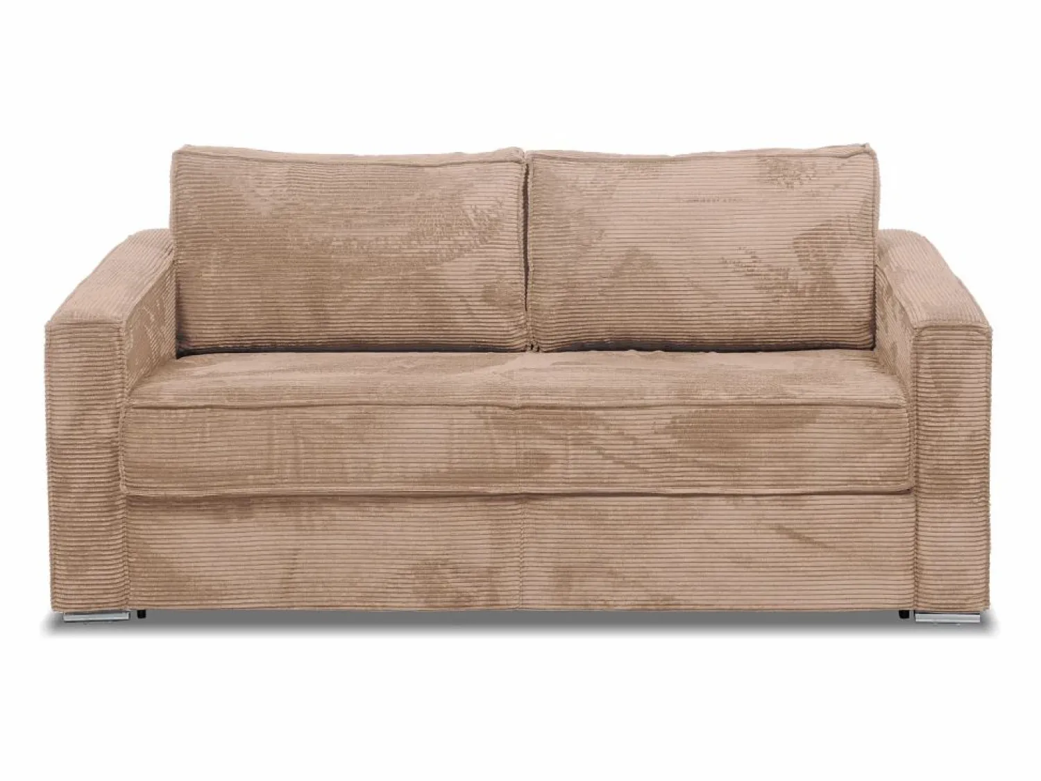 Hot Vente-unique Sofá cama de 4 plazas de pana base de láminas anchas - 22 cm LORETO Topo