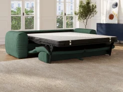 Vente-unique Sofá cama de 4 plazas de pana POGNIA