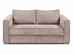 Vente-unique Sofá cama de 3 plazas de pana - 140 cm - Colchón de 14 cm LORETO