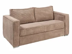 Vente-unique Sofá cama de 3 plazas de pana en color - 140 cm - 14 cm LORETO