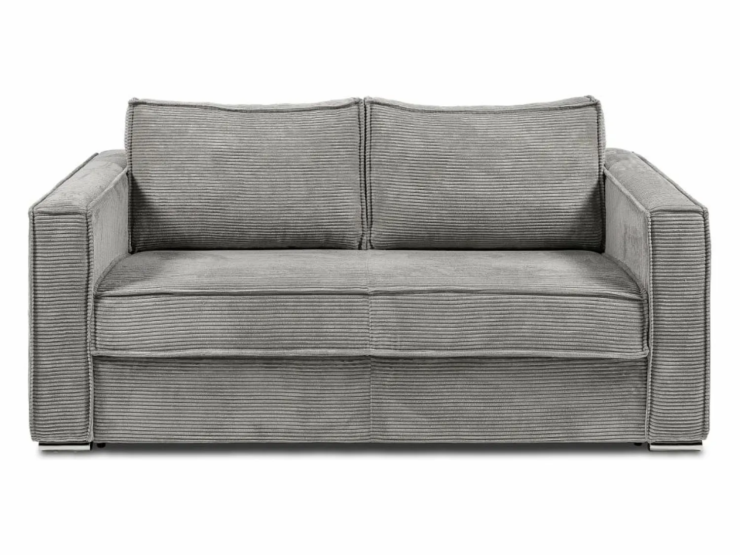 Outlet Vente-unique Sofá cama de 3 plazas de pana - 140 cm - 14 cm LORETO Gris claro