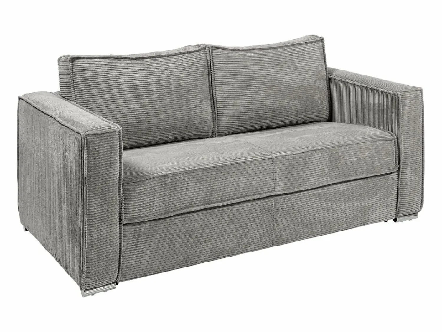Outlet Vente-unique Sofá cama de 3 plazas de pana - 140 cm - 14 cm LORETO Gris claro