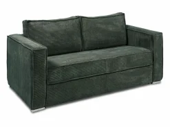 Hot Vente-unique Sofá cama de 4 plazas de pana color beige LORETO Verde pino