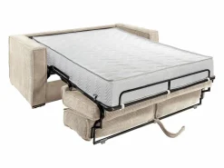 Vente-unique Sofá cama de 4 plazas de pana amarillo lamas 22cm LORETO