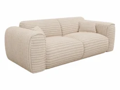 Vente-unique Sofá cama de 3 plazas de pana POGNIA