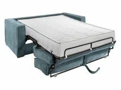 Sale Vente-unique Sofá cama de 3 plazas de pana beige LORETO Azul turquesa