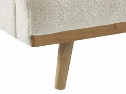 Online Vente-unique Sofá cama de 3 plazas de tela rizada ESME Blanco