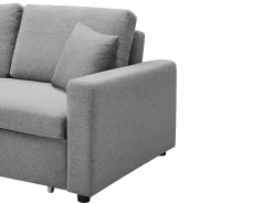 Hot Vente-unique Sofá cama de 3 plazas de tela INIZOR Gris claro