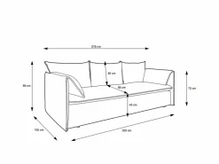 Vente-unique Sofá cama de 3 plazas de terciopelo de canalé TEODORA de PASCAL MORABITO