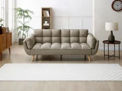 Vente-unique Sofá cama de 3 plazas de tela LOELINE