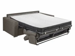 New Vente-unique Sofá cama de 3 plazas de tela de apertura rápida colchón - VIZIR Gris