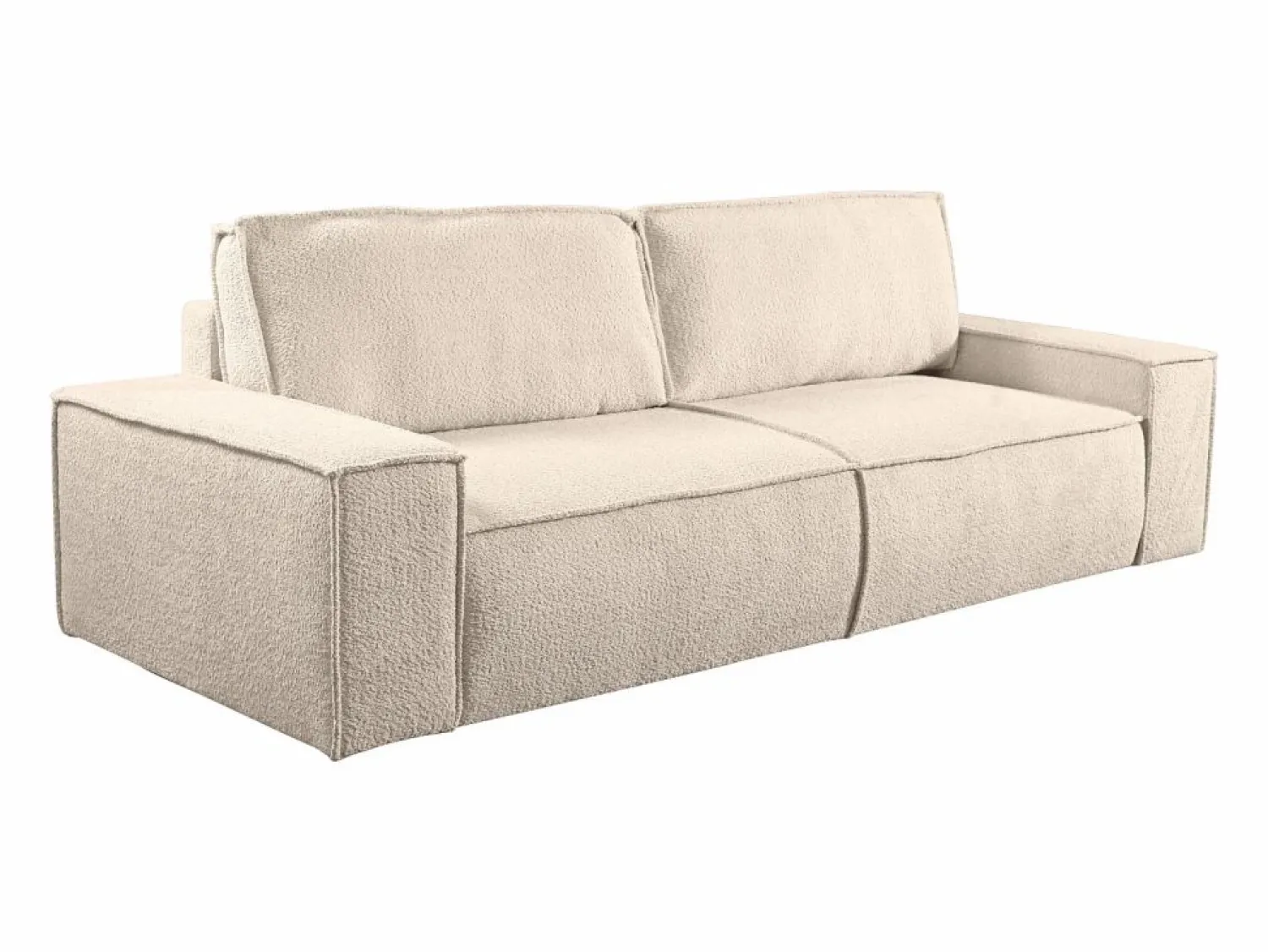 Sale Vente-unique Sofá cama de 3 plazas de tela bouclette - AMELIA de Pascal Morabito Beige