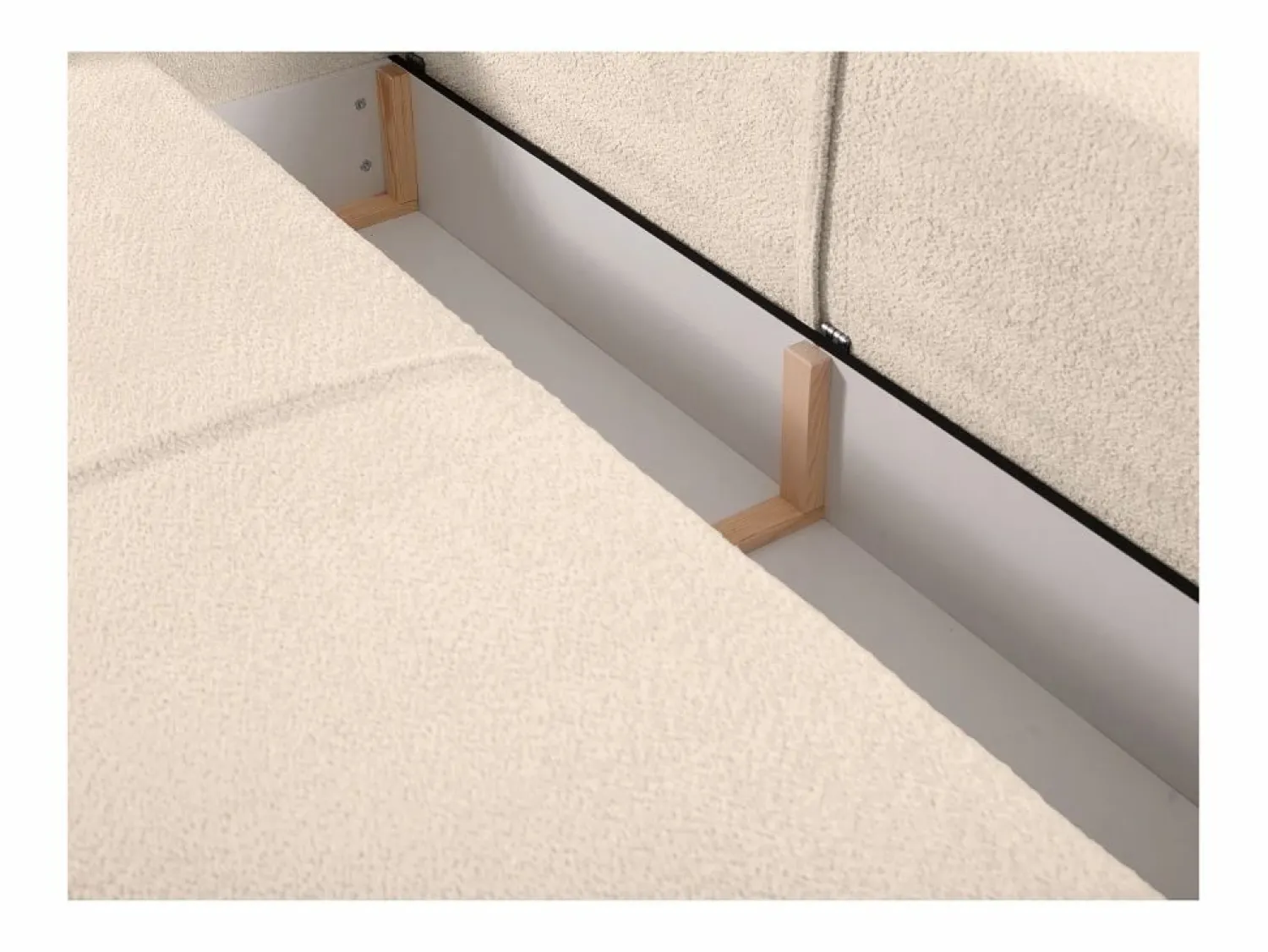 Sale Vente-unique Sofá cama de 3 plazas de tela bouclette - AMELIA de Pascal Morabito Beige