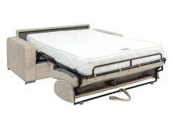 Online Vente-unique Sofá cama de 4 plazas de tela rizada - 160 cm - 22 cm CALITO Beige