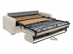Online Vente-unique Sofá cama de 4 plazas de tela rizada - 160 cm - 22 cm CALITO Beige