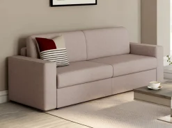 Vente-unique Sofá cama de 3 plazas de tela tipo italiano estilo juvenil COGLIO