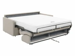 Vente-unique Sofá cama de 4 plazas de tela tipo italiano gris - Colchón de espuma 18 cm - CALIFE