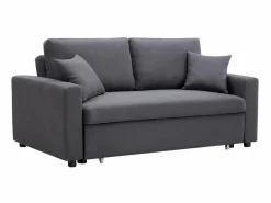Vente-unique Sofá cama de 3 plazas de tela antracita INIZOR