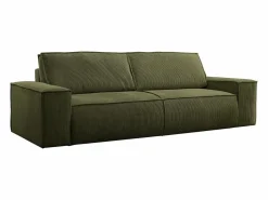 New Vente-unique Sofá cama de 4 plazas en pana verde AMELIA Caqui
