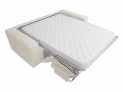 Vente-unique Sofá cama de 4 plazas en tela bouclé colchón de 16 cm ISSORO