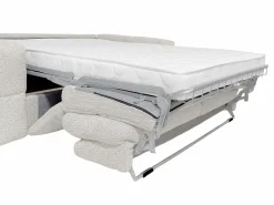 Vente-unique Sofá cama de 4 plazas en tela bouclé colchón de 16 cm ISSORO