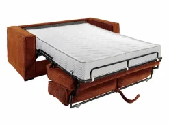 Vente-unique Sofá cama de 4 plazas exprés de pana - 160 cm - 18 cm LORETO