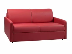 New Vente-unique Sofá cama de 3 plazas tipo italiano de piel sintética - Colchón de espuma 18 cm - CALIFE Rojo