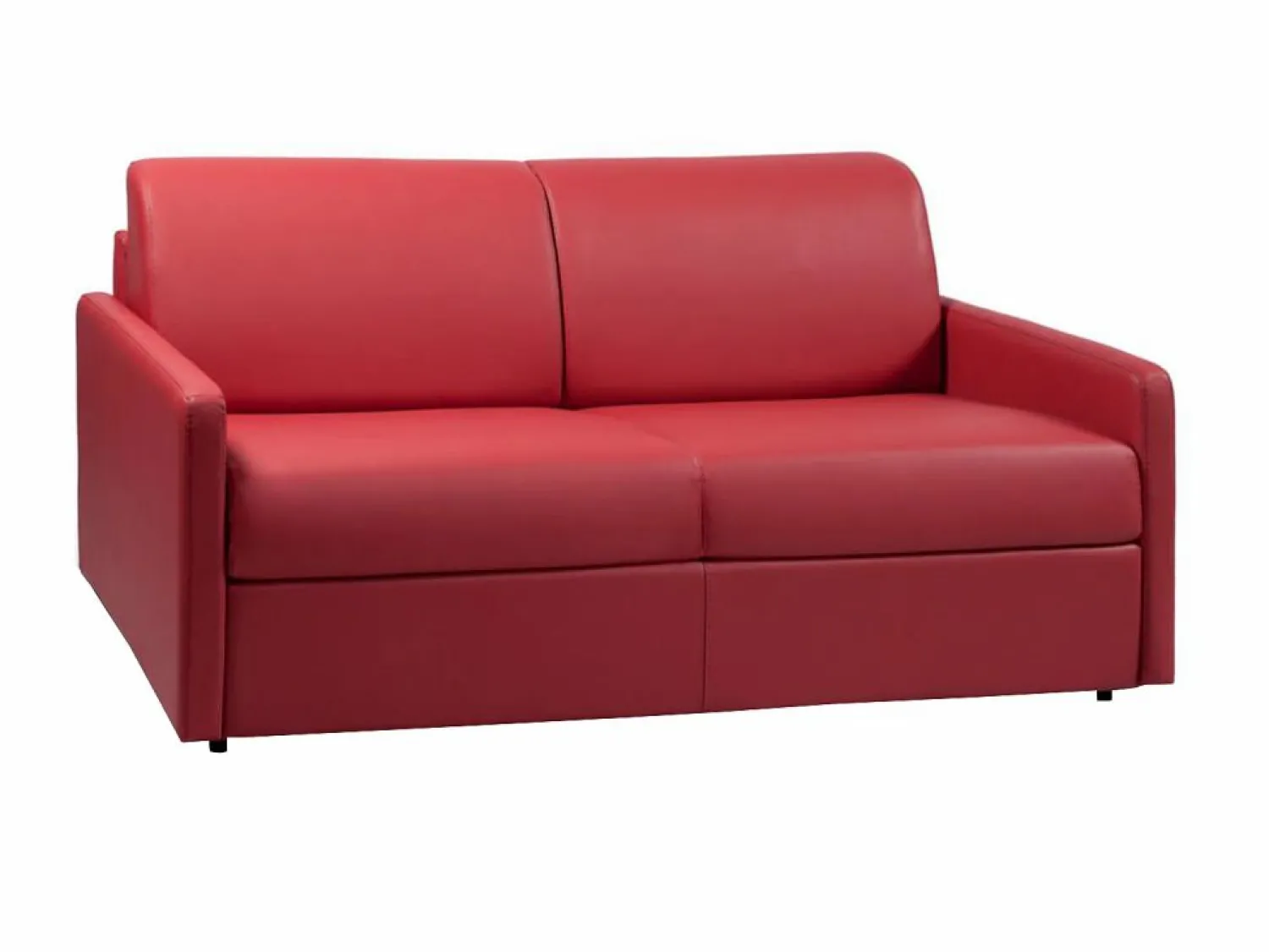 New Vente-unique Sofá cama de 3 plazas tipo italiano de piel sintética - Colchón de espuma 18 cm - CALIFE Rojo