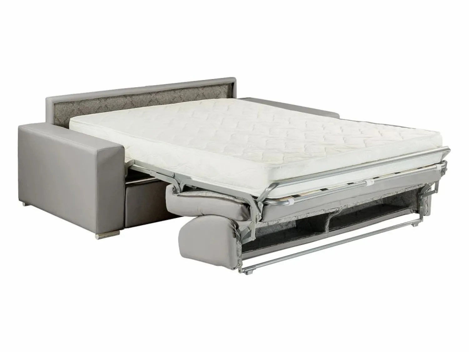 Hot Vente-unique Sofá cama de 4 plazas tipo italiano de piel sintética - Colchón de espuma 18 cm - EMIR Gris