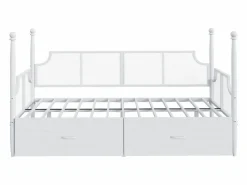 Outlet Sofá cama de hierro forjado 90x200 cm - con 2 cajones - estructura metálica - con compartimento de almacenamiento - Cama Diván