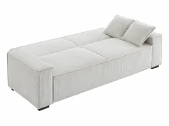 New Sweeek Sofá cama de pana de 3 plazas Crema