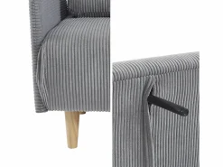 Sweeek Sofá cama de pana de 2 plazas con patas de madera