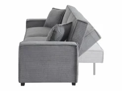 New Sweeek Sofá cama de pana de 3 plazas Gris claro