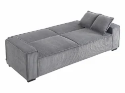 New Sweeek Sofá cama de pana de 3 plazas Gris claro