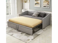 Best Sofá cama de terciopelo 180x200 cm - con cama nido - somier de láminas - Cama Nido