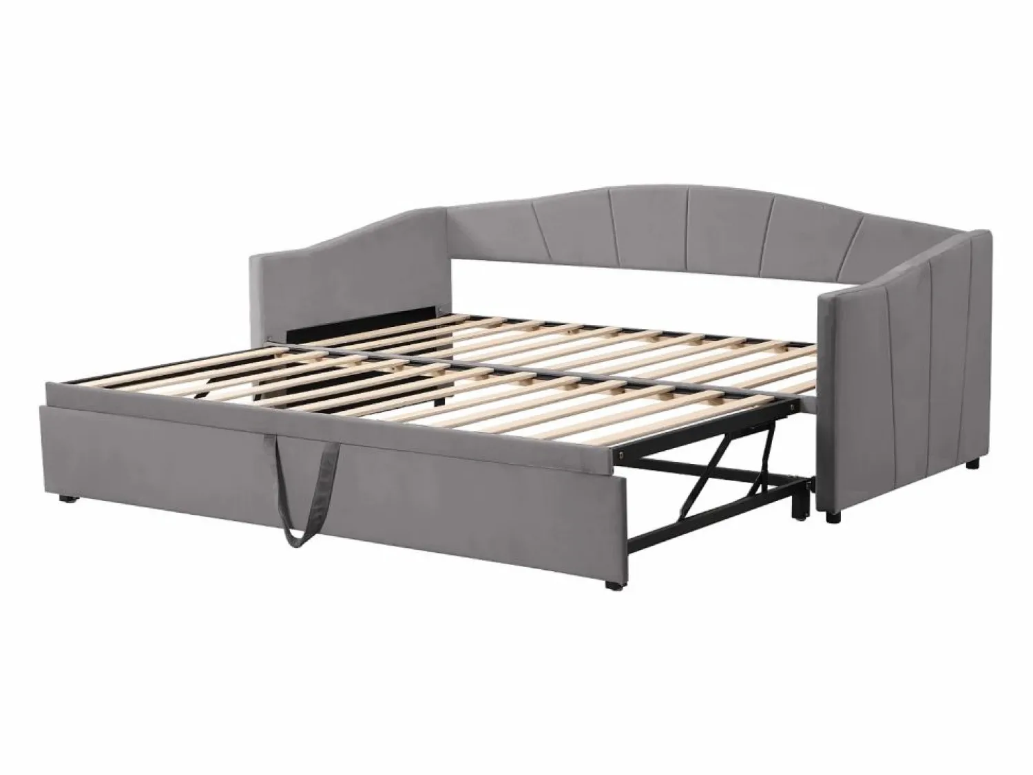 Best Sofá cama de terciopelo 180x200 cm - con cama nido - somier de láminas - Cama Nido